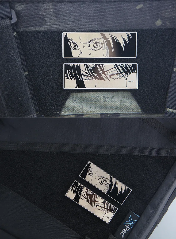 Parches de Metal con ojos de dibujos animados, cierre de gancho y bucle en la mochila, insignia de moral, decoración para ropa, pegatinas de reparación de bolsas - imagen 3