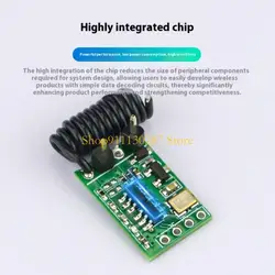 Módulo decodificación carcasa ABS en miniatura J1HC con ajuste potencia dinámico 315MHz/433MHz para sistemas