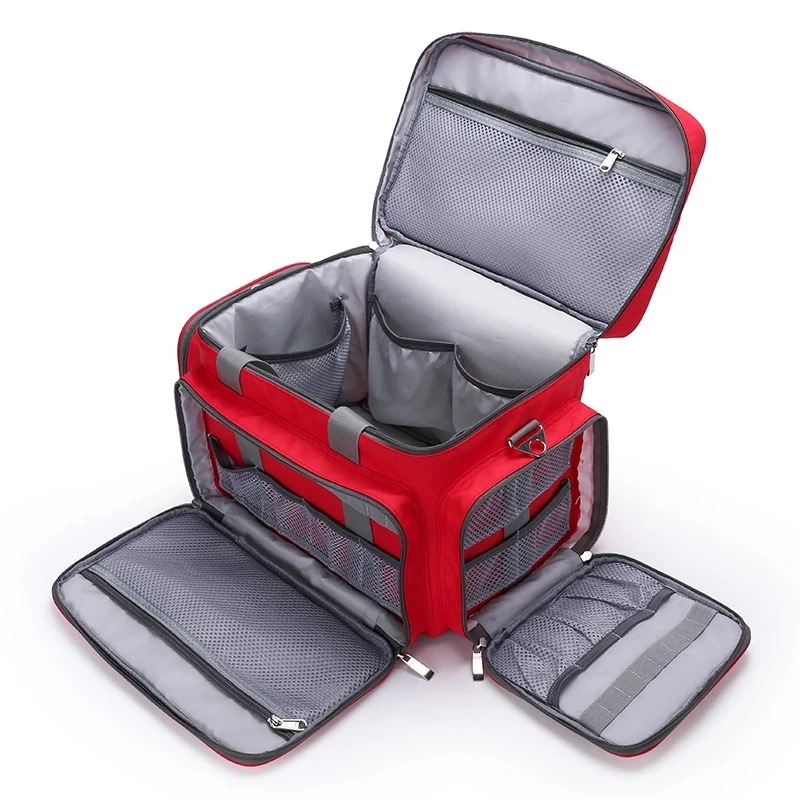 Bolsa médica de primeros auxilios para rescate de emergencia al aire libre, bolsa de gran capacidad vacía, impermeable, reflectante, Oxford, bolsas de viaje multibolsillo - imagen 4