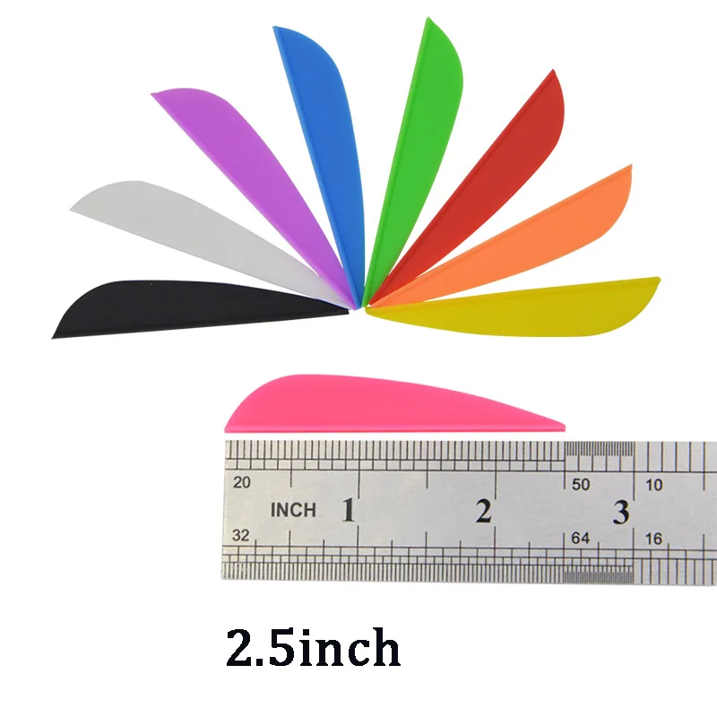 60 uds pluma de flecha de goma 1,75/2/2,5/3 pulgadas tiro con arco paletas de plástico Fletching para flecha accesorios de entrenamiento de caza DIY - imagen 5