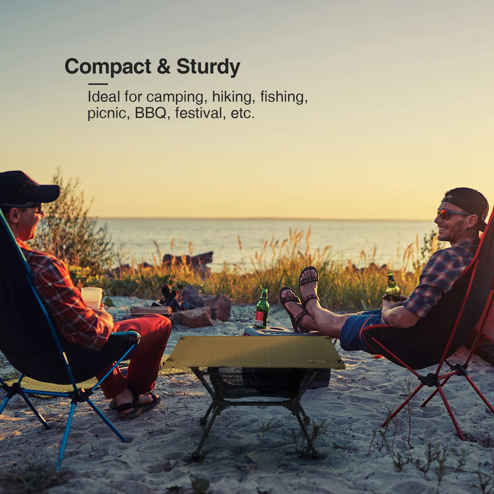 OneTigris Dipper-mesa plegable para acampar, muebles portátiles para exteriores, mesas de Picnic con bolsa de almacenamiento de malla, organizador, escritorio turístico - imagen 2