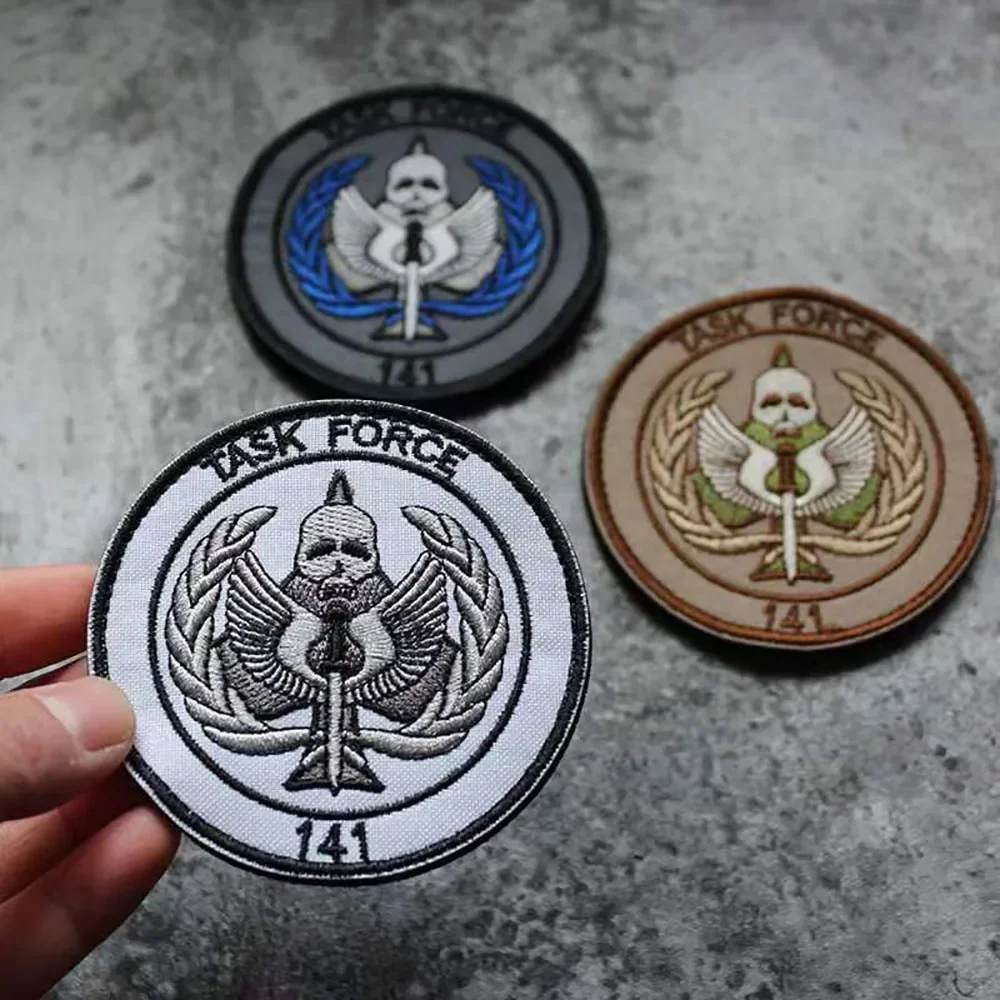 Parche de Call of Duty Task Force Black OPS bordado brazalete insignia de calavera táctica militar parches de bucle de gancho en apliques de ropa - imagen 4
