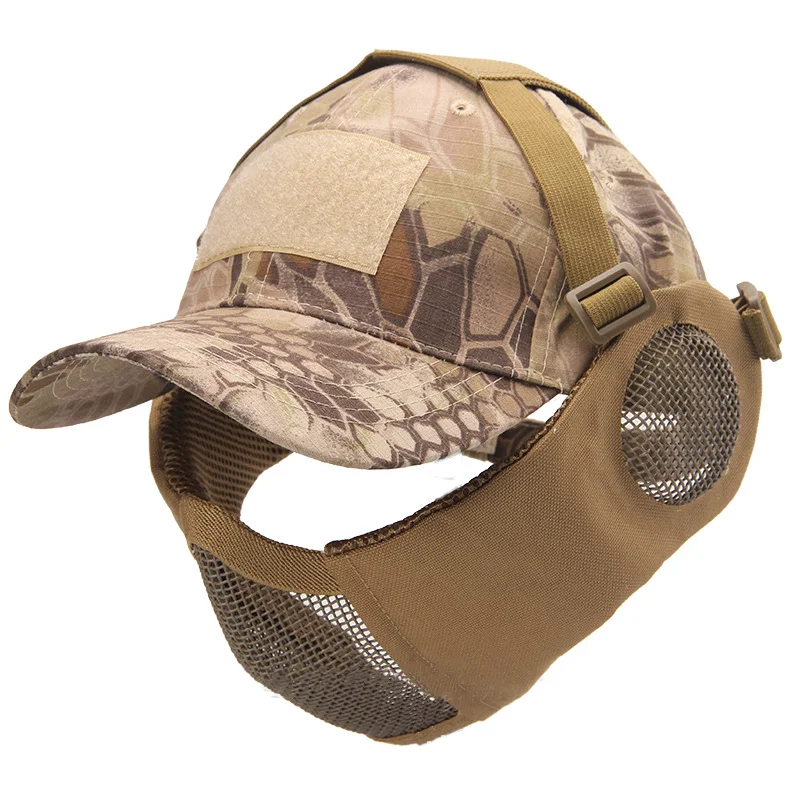 Mascarilla táctica de alambre de acero para exteriores, máscara protectora transpirable para la cara y los oídos, media cara - imagen 5