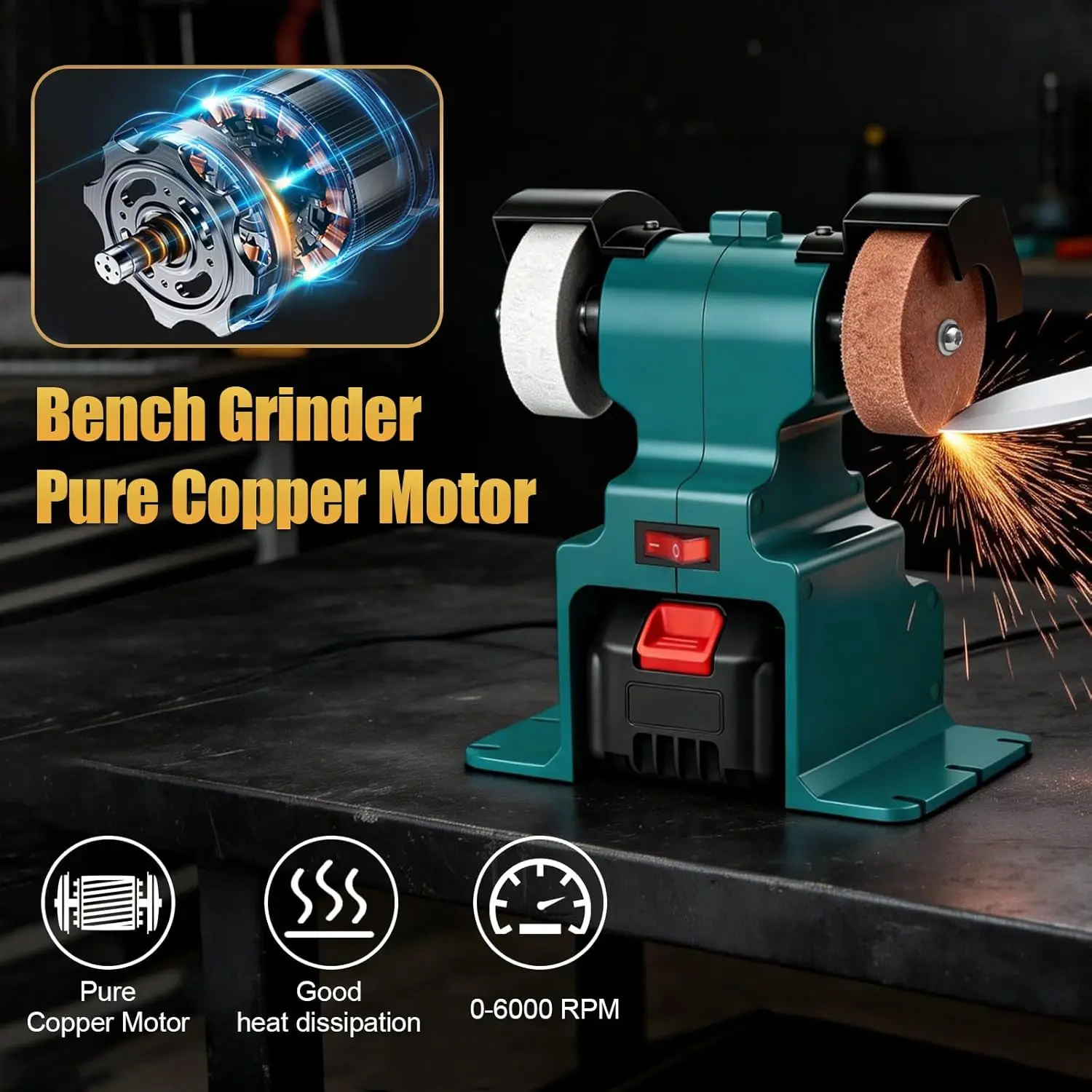 Makita amoladora de banco inalámbrica para afilar y pulir cuchillos