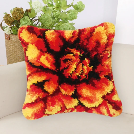 Kits de ganchos de pestillo de girasol Mandala, funda de almohada de planta, paquete de almohada con nudo, juego de ganchos de pestillo para cojín bordado de costura - imagen 5