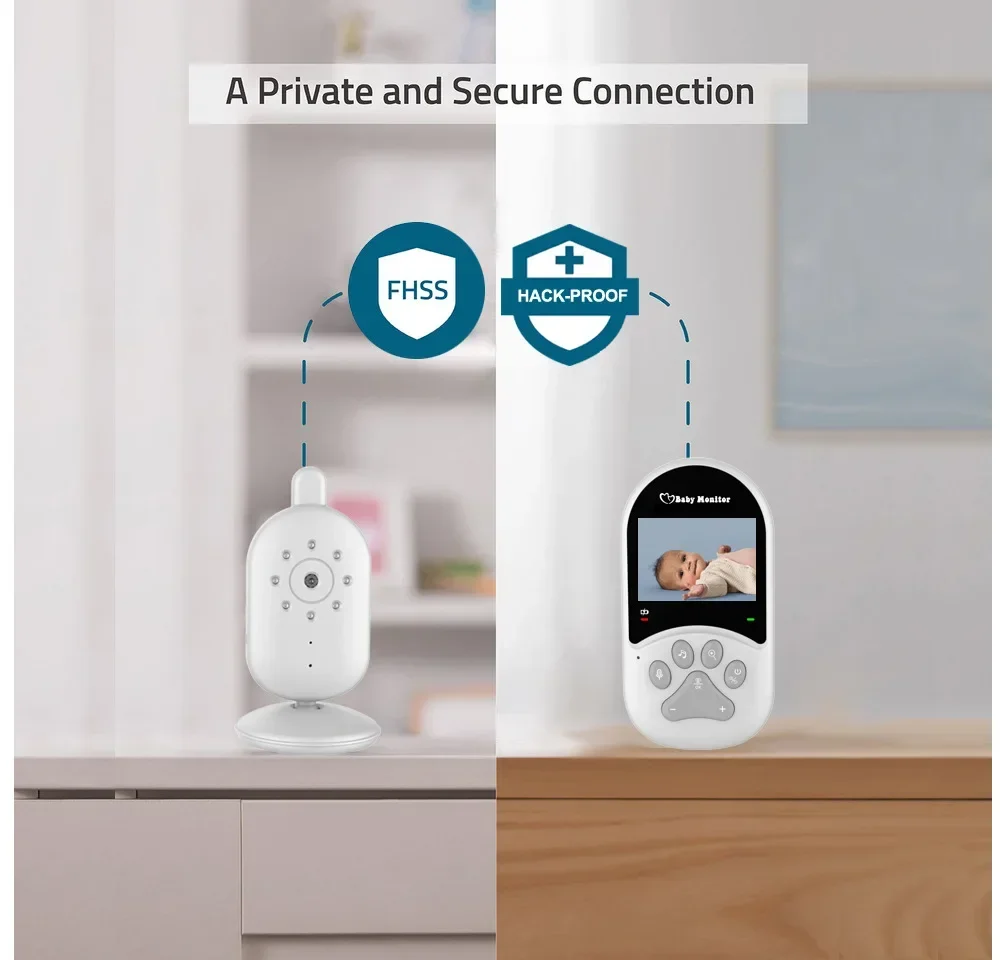 Monitor de bebé de 2,4 pulgadas, visión nocturna, canciones de cuna inalámbricas de seguridad para niños, Audio bidireccional, despertador, vídeo, Monitor de seguridad para bebés SM660 - imagen 5