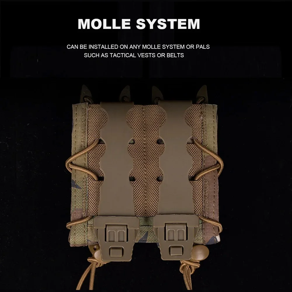 9mm Pistol Magazine Pouch Double Tiger Type Quick Pull Mag Pouches for  Outdoor Hunting Airsoft Molle Tactical Tool Bag - imagen 3