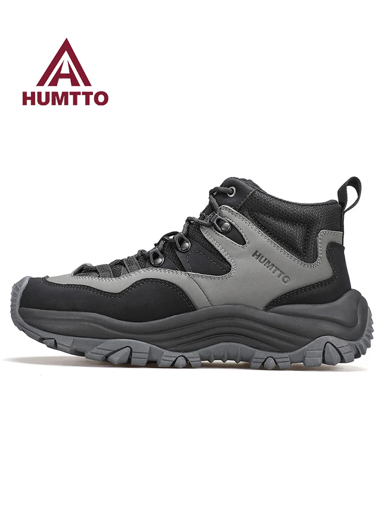 Zapatos de senderismo HUMTTO, botas de caza impermeables para hombre, botas tácticas de combate en el desierto, botas de trekking al tobillo, zapatillas de viaje de cuero cálidas para hombre - imagen 4