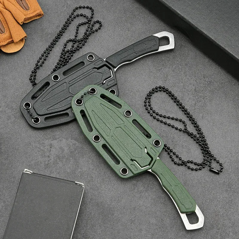 Cuchillo EDC para acampar y exterior, cuello recto multifunción - imagen 3