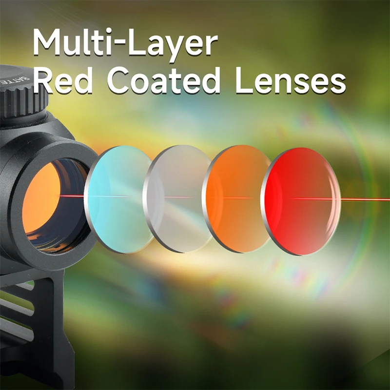 Mira telescópica táctica de punto rojo para caza al aire libre, visor óptico compacto para montaje en riel de 22mm, BD02N - imagen 4