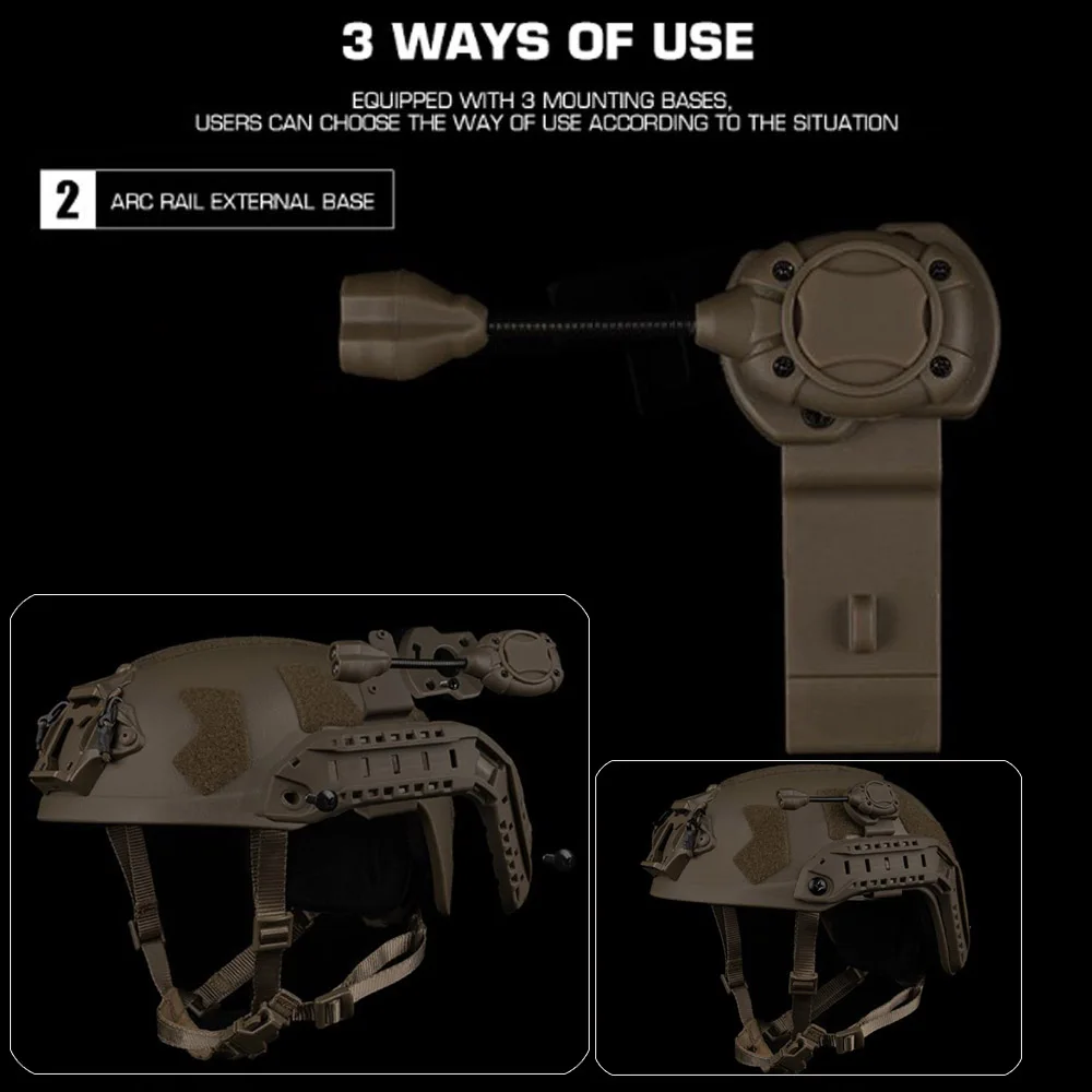 MPLS CHARGE 3,0 casco táctico luz 4 modos rojo/verde/azul/IR lámpara LED Airsoft caza ciclismo pesca linterna ahorro de energía - imagen 4