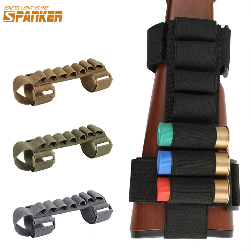 Bolsa táctica para escopeta de 5 balas, soporte de carcasa, cartucho de bala, bandolera, bolsa para revista, accesorio de caza