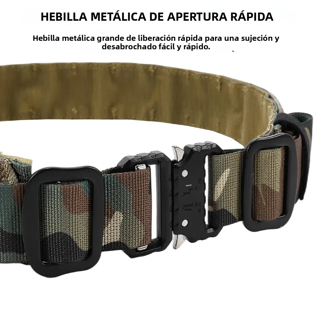 Cinturón de combate táctico MOLLE, cinturón interior exterior de dos capas QD, hebilla de Metal de alta resistencia, equipo Airsoft de caza de patrulla resistente - imagen 4