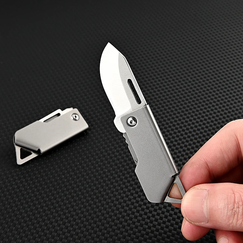Cuchillo plegable D2 acero alta dureza para llavero táctico - imagen 3