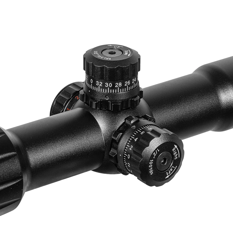 FIRE WOLF-Rifle óptico táctico de caza, alcance de 1,5-4X30 con torreta cruzada iluminada en rojo y verde, alcance de bloqueo, espejo Airsoft - imagen 3