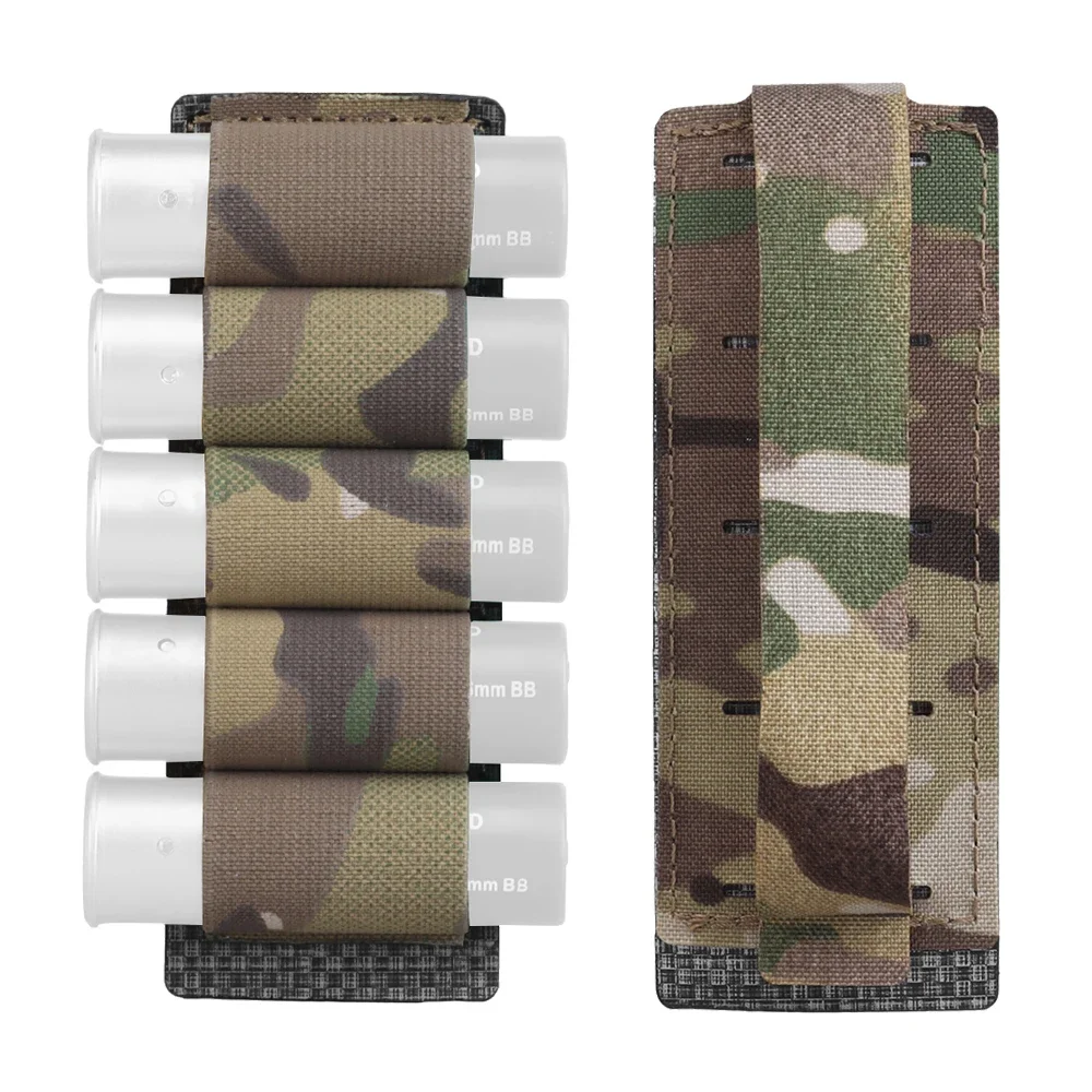 Bolsa táctica para munición de escopeta, 5 rondas, calibre 12, colgante, Molle, soporte para pistola de caza, accesorios para cartuchos - imagen 4