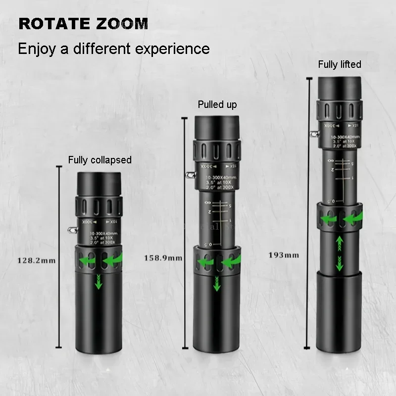 Telescopio Monocular profesional de largo alcance para caza y acampada, binoculares potentes portátiles HD 4K con Zoom 10-300x40, BAK4-Prisms - imagen 5