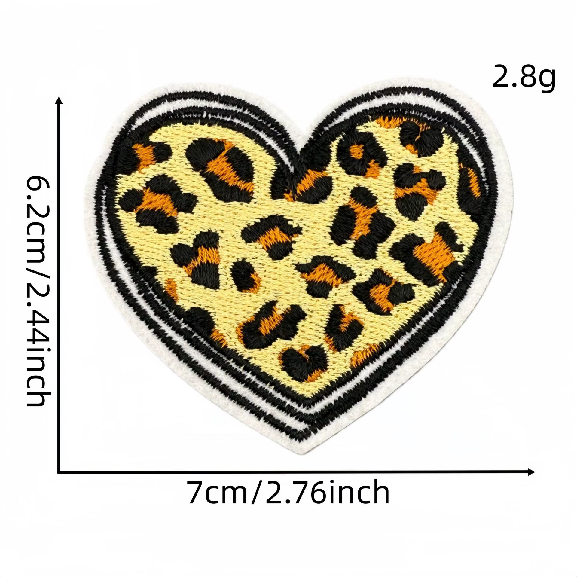 Parche termoadhesivo bordado leopardo retro labios y corazón - imagen 4