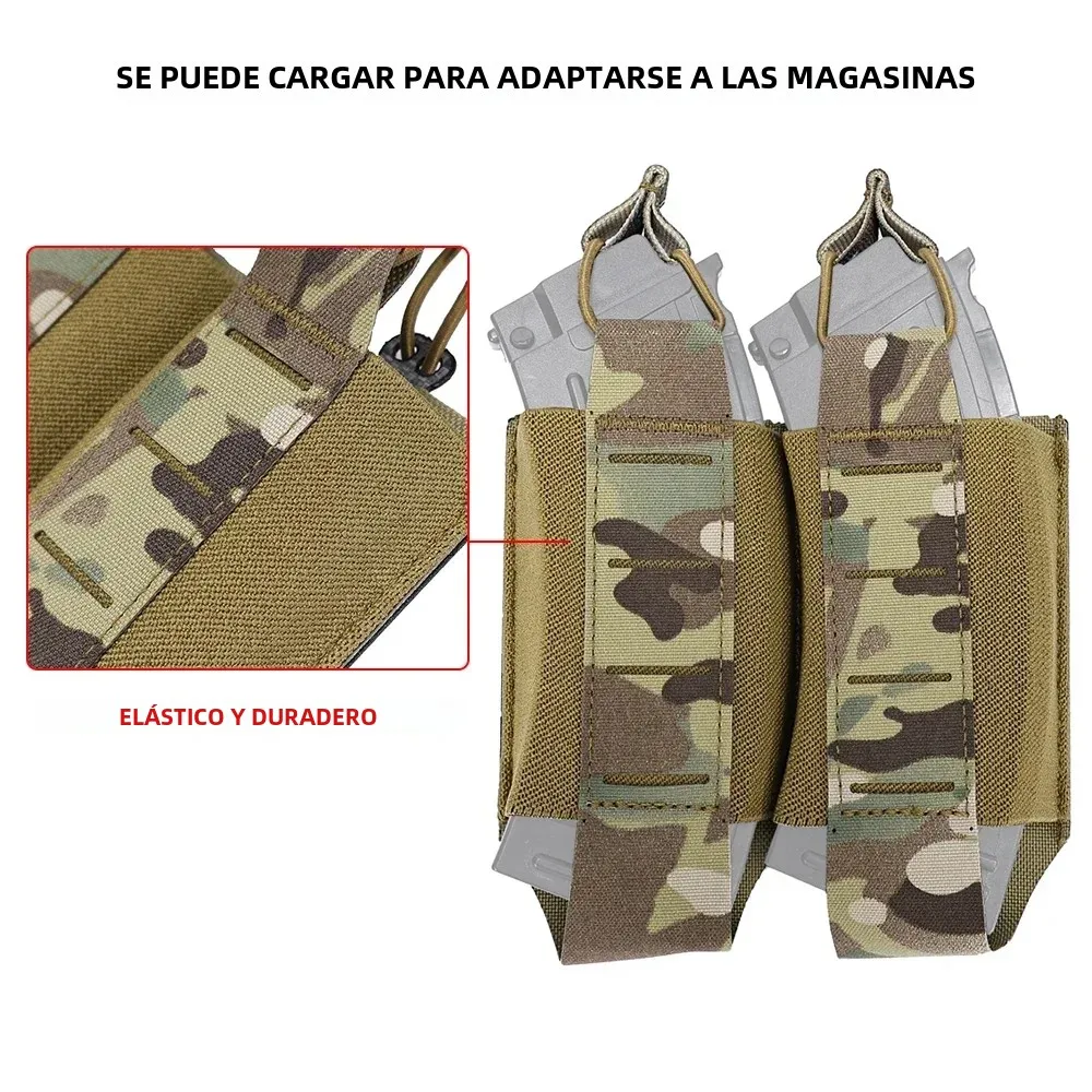 Portacargador táctico doble MOLLE nailon 500D corte láser - imagen 4