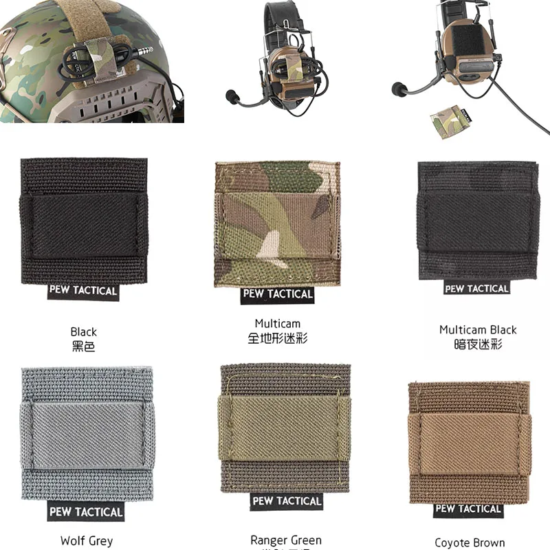 Equipo táctico, pegatinas para arnés de cables, casco, auriculares, Walkie Talkie, Cable de alimentación, organizador de línea, soporte, almacenamiento elástico