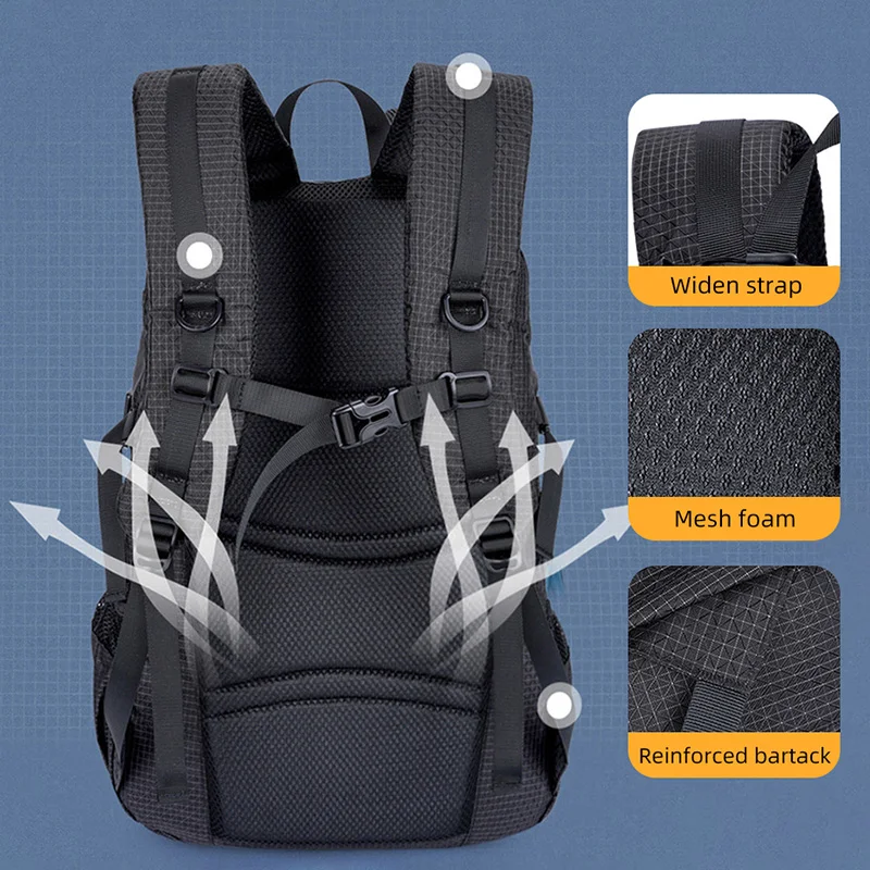 Mochila de senderismo 45L, mochila de Camping resistente al agua, deporte al aire libre, viajes, escalada para hombres y mujeres, mochila universitaria con personalidad - imagen 4