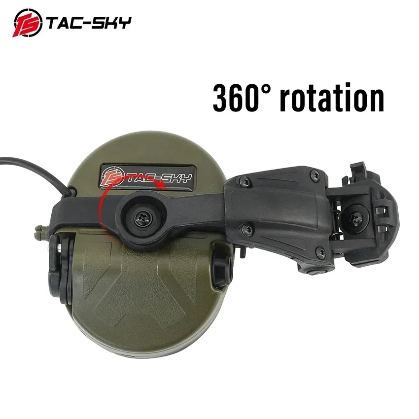 Orejeras de silicona para TAC-SKY TS TAC-201, montaje en riel de arco OPS-CORE, auriculares tácticos electrónicos para caza con cancelación de ruido - imagen 5