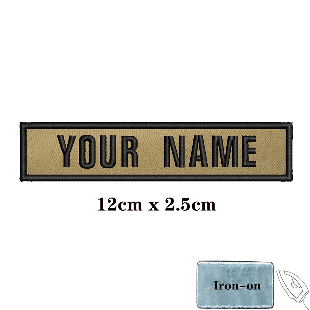 Parche personalizado con nombre y número, etiquetas de insignia a rayas, brazalete de chevrons, bucle de hierro o gancho bordado de color caqui, 1 ud. - imagen 4