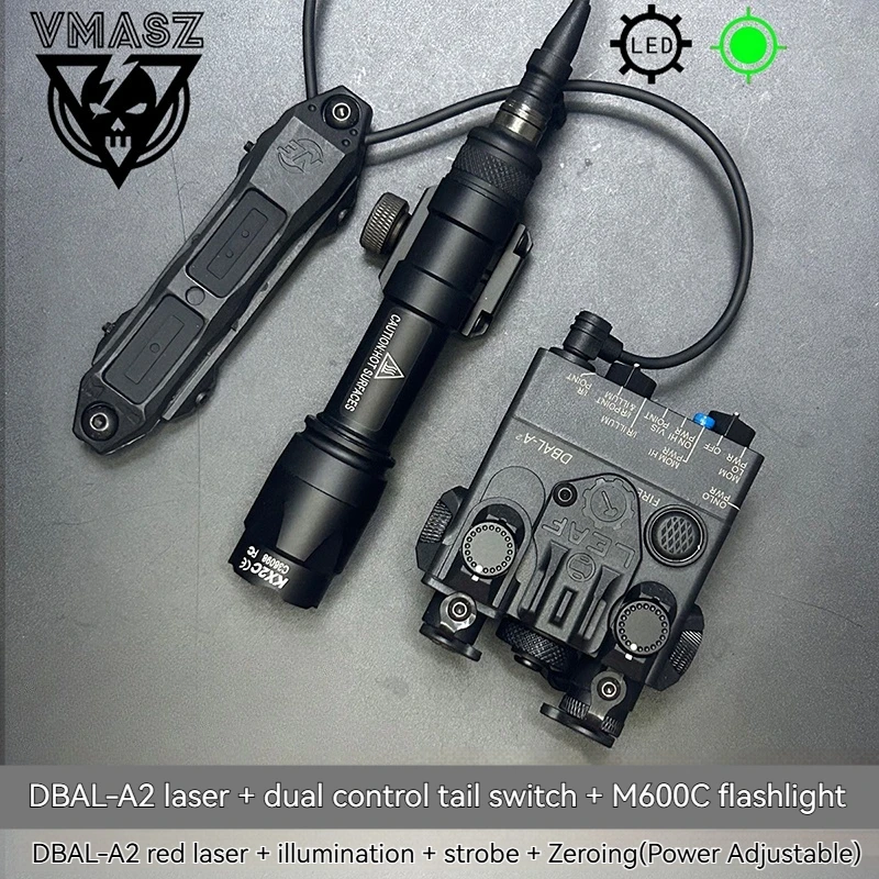 Kit de linterna táctica DBAL-A2 con iluminación LED de alta intensidad y diseño láser rojo/verde M600C M300A A2Kit de linterna - imagen 3