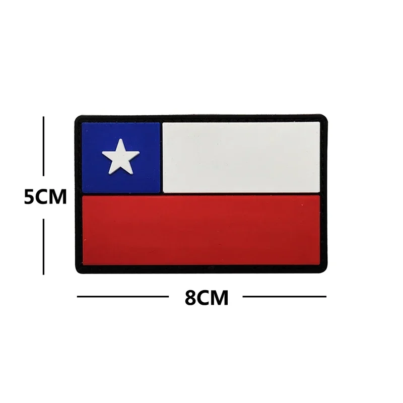 Parche de goma de PVC 3D, insignia de moral de la bandera del Chile, parches militares para mochila, pegatina de ropa, accesorio táctico - imagen 2