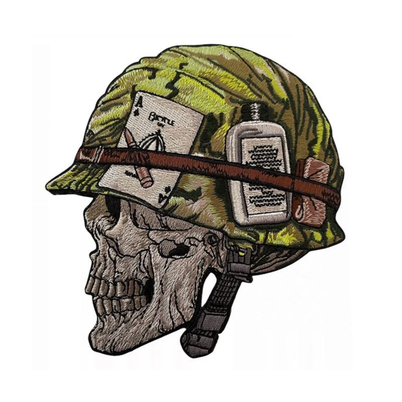 Parche táctico bordado Never Die calavera para insignia MOLLE - imagen 4