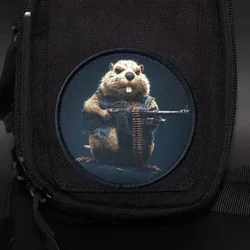 Parche de guerrero de castor, insignia de moral táctica, estampado militar, gancho y bucle, mochila, ropa, pegatina decorativa, brazalete