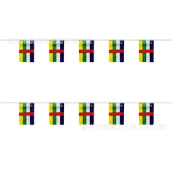 Banderines SKY FLAG de la República Central Africana, 14x21cm, 20 unids/lote, banderas de cuerda CAF, banderín para decoración de festivales