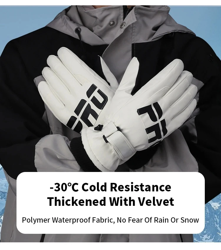 JSJM nuevos guantes de esquí Unisex cálidos a prueba de frío impermeables deportes al aire libre guantes de Snowboard hombres mujeres ultragruesos para el invierno - imagen 4