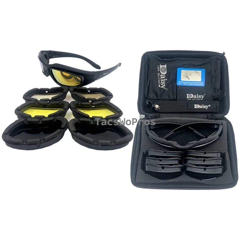 Gafas polarizadas tácticas, lentes a prueba de viento, Airsoft, Paintball, Wargame, gafas de tiro, senderismo, caza, protección UV, 4 lentes - imagen 2