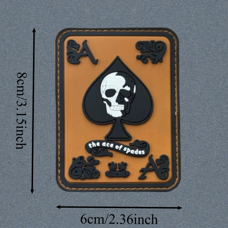 Parche de PVC "THE ACE OF SPADES", chaleco táctico, insignia de moral con gancho y bucle, pegatinas decorativas para mochila, parches para brazalete para ropa - imagen 3