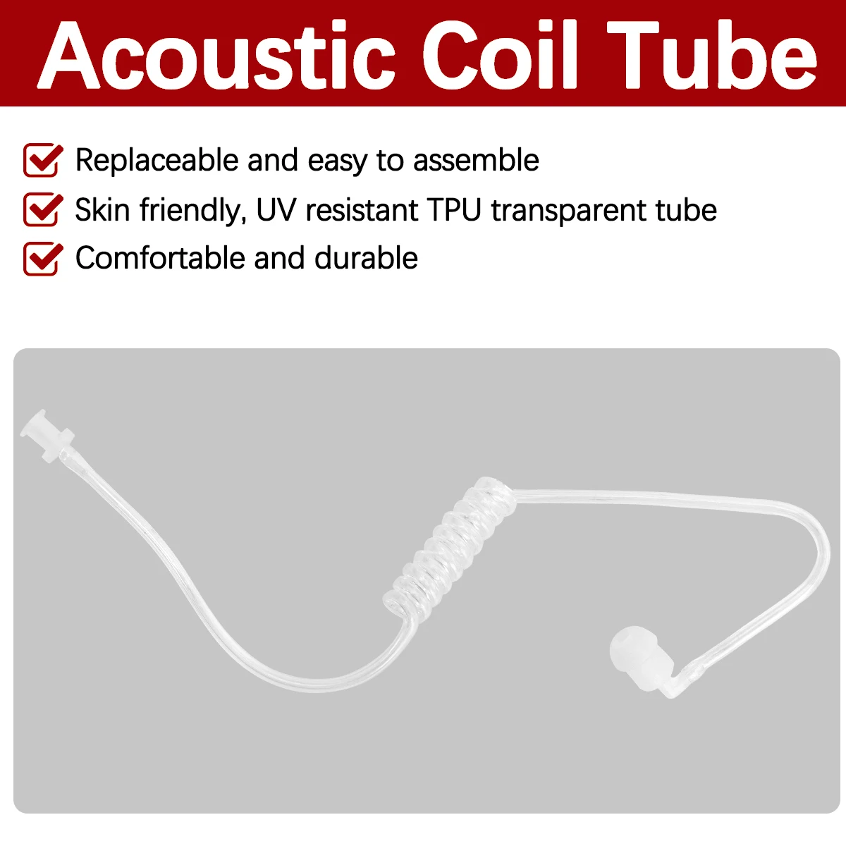 ABBREE-auriculares de repuesto para Walkie Talkie, tubo de bobina acústica, para Baofeng Motorola Kenwood Retevis Midland, auriculares de Radio bidireccionales - imagen 3