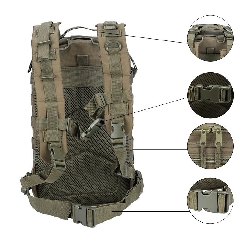 Mochila táctica LQARMY 35L, Mochila de asalto Molle, mochilas para hombres y mujeres, Mochila de viaje para acampar, Mochila Militar Tatica, bolsa de caza y senderismo - imagen 5