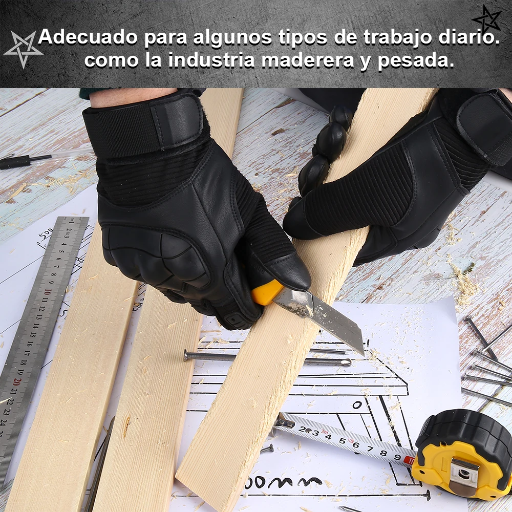 Guantes tácticos de cuero PU para pantalla táctil para hombres, guantes de combate, Airsoft, deportes, ciclismo, Paintball, caza, tiro, guante de dedo completo - imagen 5