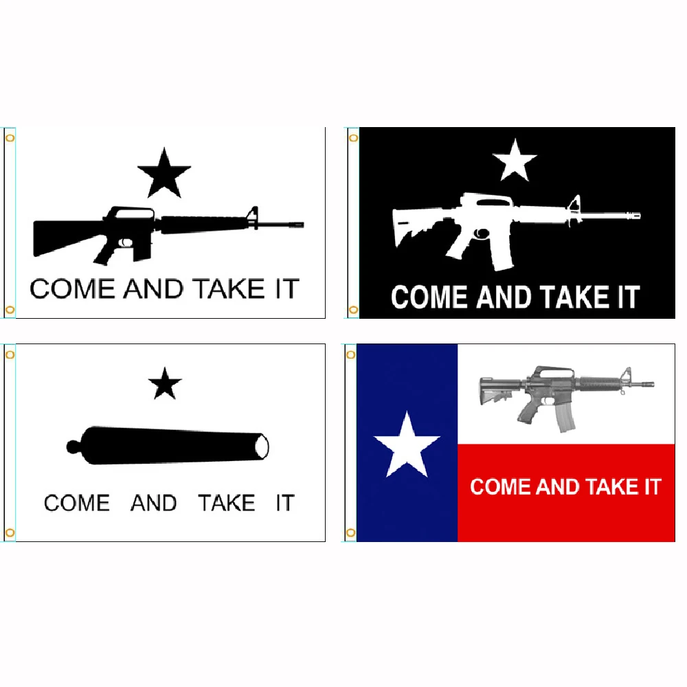 Bandera histórica de 90x150 CM Gun Gonzales Come And Take It para decoración