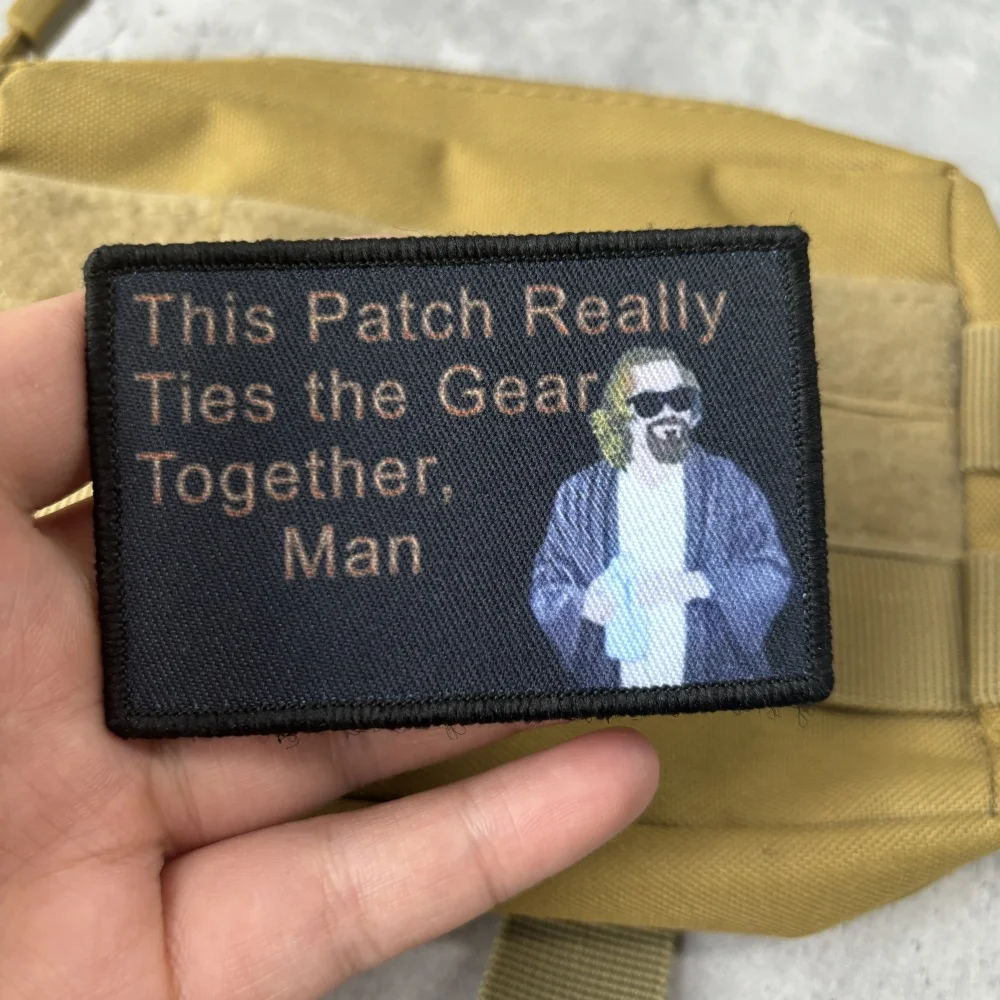 "Este parche realmente atado el engranaje juntos, hombre" Parche táctico moral Impresión emblema de gancho y bucle brazalete militar pegatinas para mochila