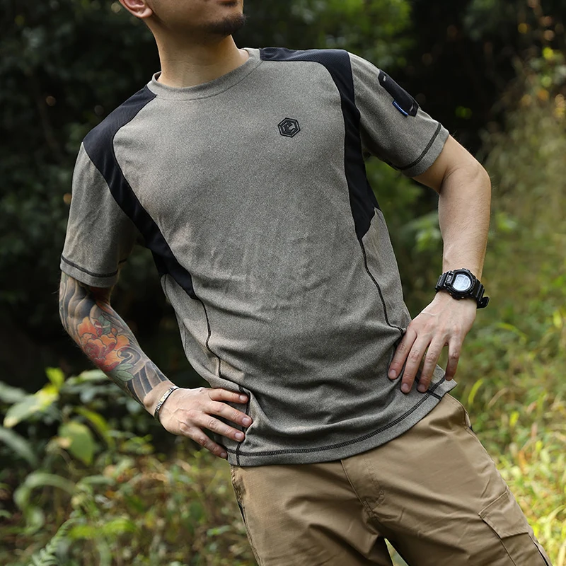 Emersongear BlueLabel-Camiseta deportiva funcional con aleta de tiburón táctica, camisa de manga corta, Tops que absorben la humedad, ligera y de secado rápido para exteriores - imagen 5