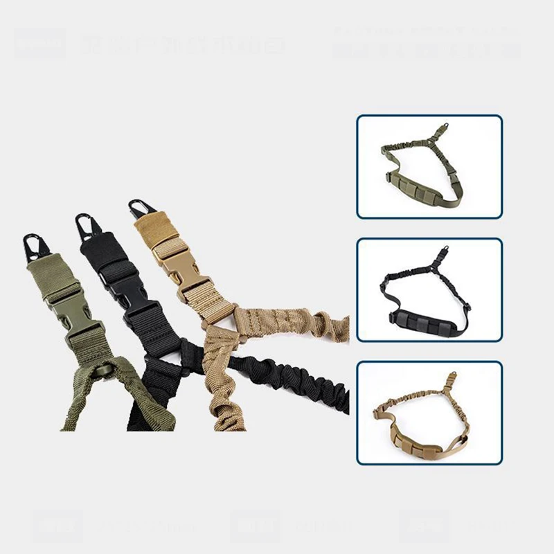 Eslinga táctica para tiro con hombrera, Bungee ajustable de un punto, cinturón de flejado para Rifle Airsoft, accesorios para caza y senderismo - imagen 2