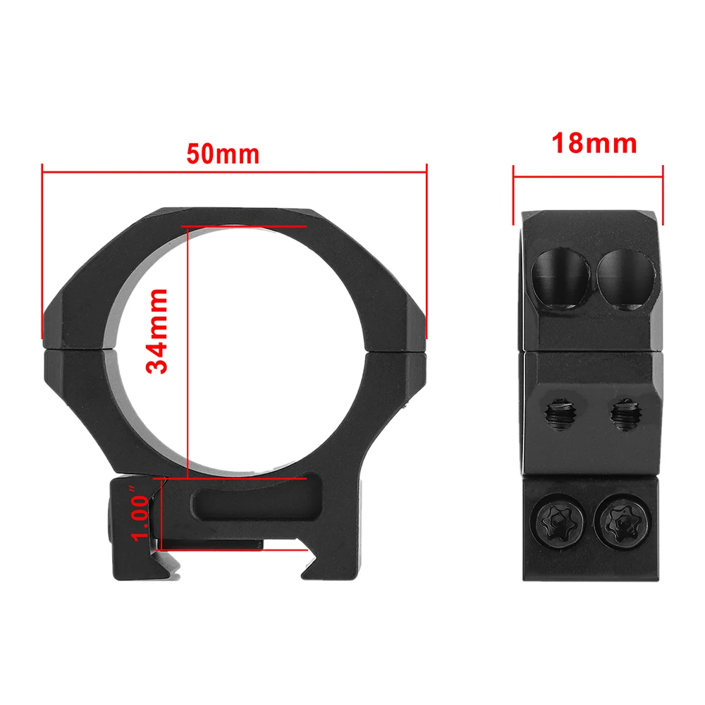 Marcool-Anillo de montaje para mira de Rifle de caza, 2 piezas, para tubo Picatinny de 34mm, montaje táctico 7075 de aluminio, 1,00 '','' 1,20, 1,45 '', nuevo - imagen 4