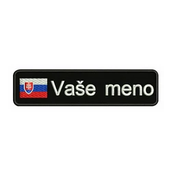 Parche bordado personalizado con nombre - Bandera Eslovaquia 10x2,5cm