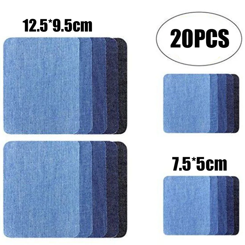 Prajna-Juego de parches para planchar para ropa, parche de reparación de pantalones vaqueros, se puede recortar, parche de reparación de ropa para el hogar, tela para coser, 20/26/30 Uds. - imagen 3