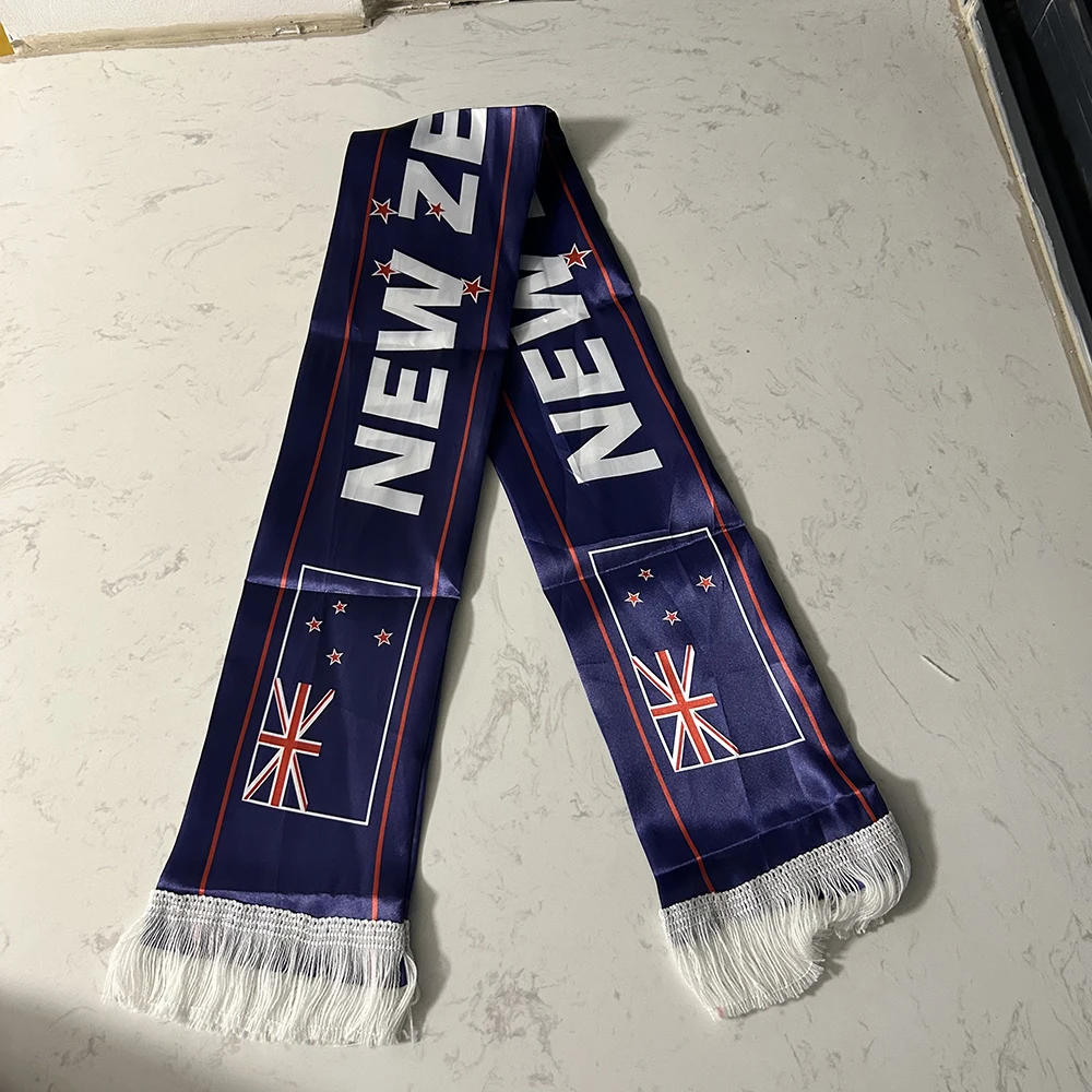 Bufanda fútbol doble cara satén Nueva Zelanda con borlas - imagen 4