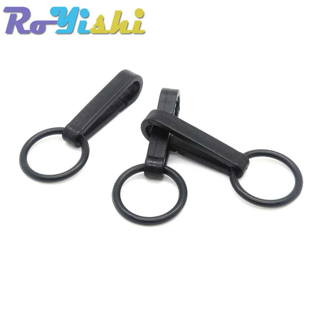 Gancho para guantes, hebillas de plástico, gancho a presión con junta tórica, color negro, 100 unids/lote por paquete - imagen 5