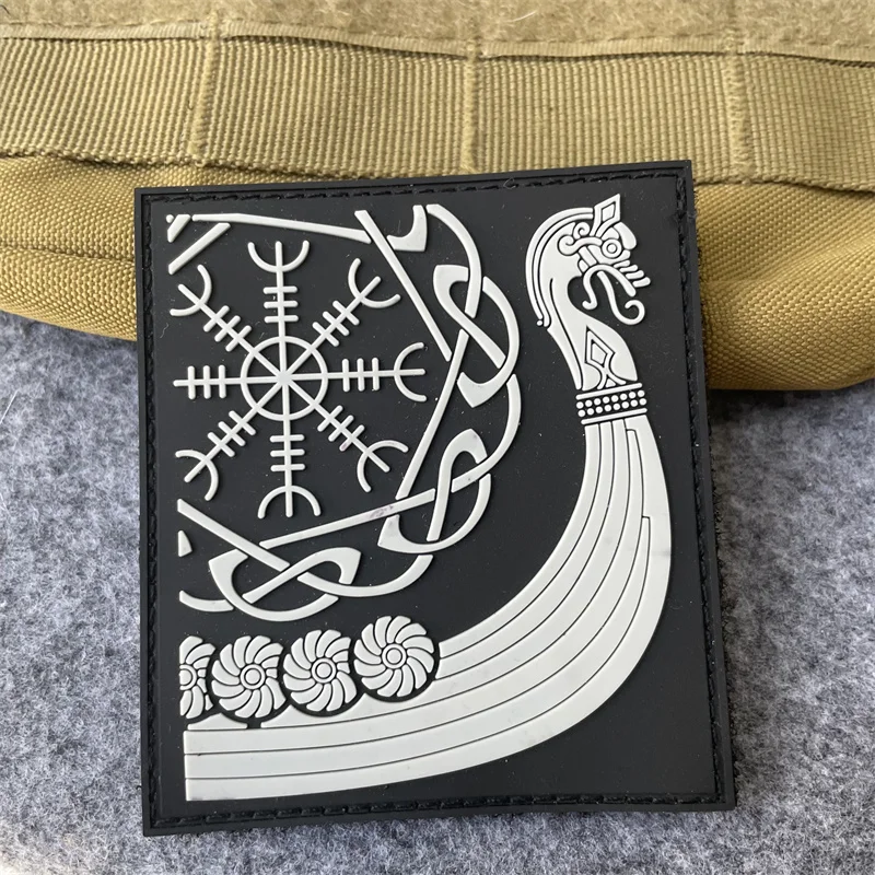 Parche "Draka Horror Helmet", insignia de moral táctica de Pvc, mochila con gancho y bucle, accesorios decorativos para ropa, brazalete militar - imagen 4