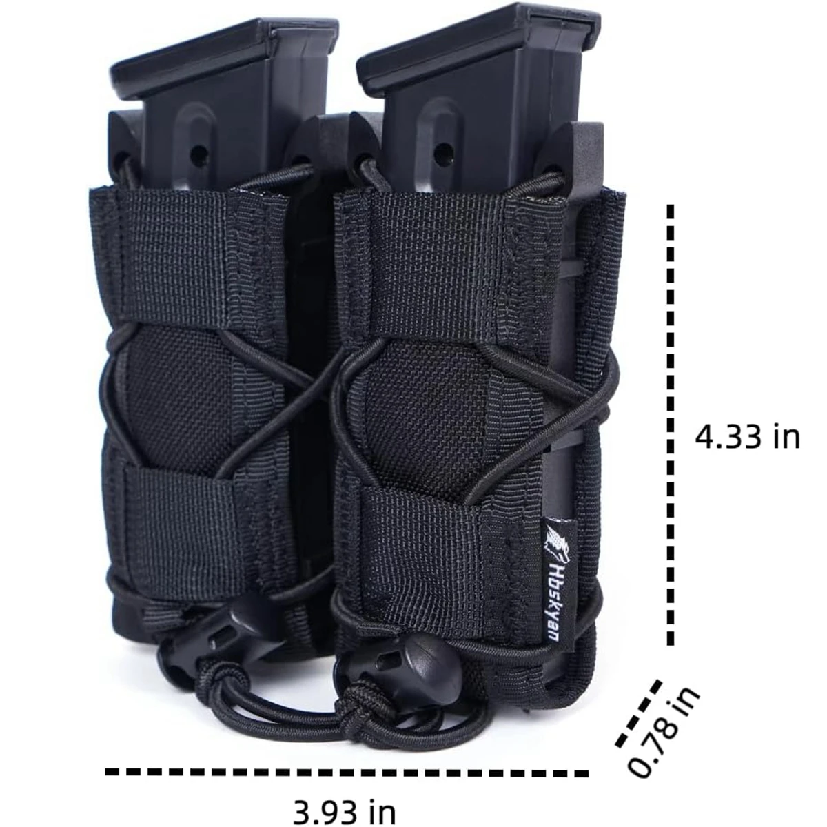 .45 Bolsa doble para revistas de 9mm, bolsa táctica Molle para revistas individuales, bolsas magnéticas de doble capa, soporte Universal para cartuchos - imagen 3