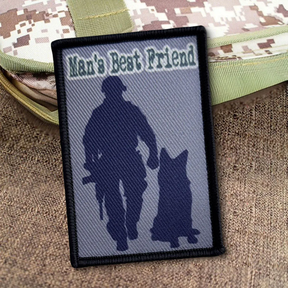 Parches de Meme K9 para mejor amigo de hombre, parche de gancho y bucle, brazalete moral, insignia de moral del ejército militar, pegatinas tácticas para mochila - imagen 4